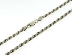 Italian Sterling Silver Rope Chain Necklace