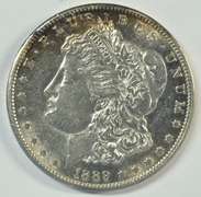 Blazing nearly BU 1889-S Morgan Silver Dollar. Key date