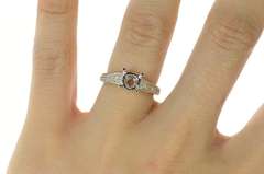 18K White Gold 0.22 Ctw Diamond 7mm Engagement Setting Ring