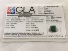 Fabulous 7.75CTS Natural Emerald & White Sapphire Ring in Sterling Silver
