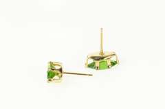 14K Yellow Gold Marquise Syn. Peridot Solitaire Stud Earrings