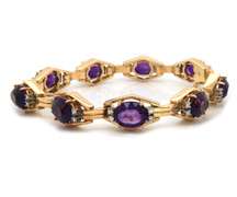 Gorgeous 18kt YG Amethyst and Diamond Bracelet