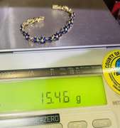 22.0 Carat Blue Sapphire Bracelet in 14kt Gold