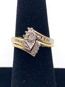 Nice 10kt Yellow Gold Diamond Cluster Ring Set