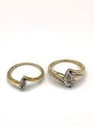 Nice 10kt Yellow Gold Diamond Cluster Ring Set