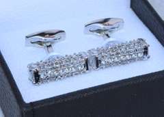 Handsome Pair Jeweled Style Cufflinks By Carelli