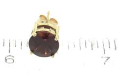 Simple Yellow Gold Garnet Stud Earrings