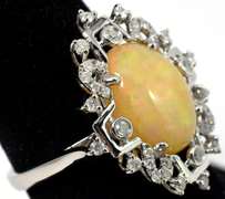 Majestic Opal & Diamond Ring in 14KT White Gold
