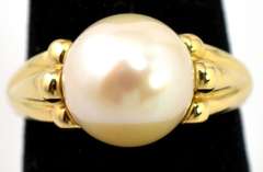 Classy 10mm Pearl Ring in 14KT Yellow Gold