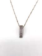 Sterling Silver Pendant Necklace with White Gemstones