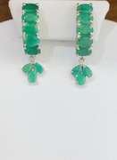 7.0 CTW Emerald Earrings in 14kt Gold