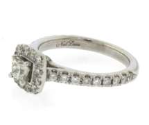 Shimmering White Gold Princess Cut Wedding Set