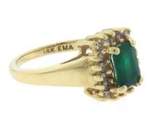Handsome Emerald and Diamond Cocktail Ring