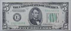 Choice Near Unc 1934 D Lime Green $ 5 Richmond FR Note