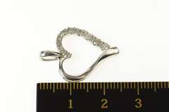 10K White Gold 0.20 Ctw Diamond Classic Heart Love Symbol Pendant
