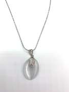 Unique Sterling Silver White Gemstone Necklace