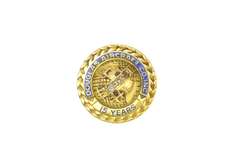 10K Yellow Gold Enamel Douglas Aircraft Co Sapphire Lapel Pin/Brooch