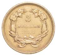 1854 $3 Indian Princess Head Gold Three-Dollar Piece