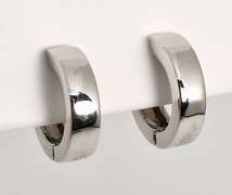 Popular 14k White Gold Diamond Huggies