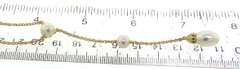 Stunning 14kt YG White Pearl Lariat Style Necklace