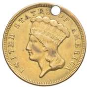 1856 $3.00 Indian Princess Head Gold Three Dollars