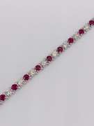 18kt Gold, Ruby & Diamond Tennis Bracelet