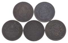 Lot (5) 1804 Draped Bust Half Cents