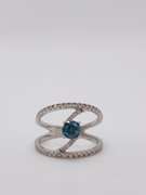14kt Gold Blue & White Diamond Ring
