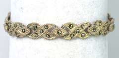 Edgy Marcasite-Studded Bracelet in Sterling Silver