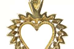 10K Yellow Gold Classic Diamond Heart Love Symbol Pendant