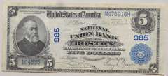 $ 5 Union Bank Boston Series 1902 National Note