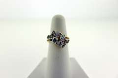 18KT HGE Gold Crystal Cluster Ring