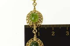 14K Yellow Gold Elaborate Ornate Retro Nephrite Filigree Bracelet