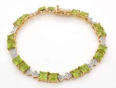 Enthralling Peridot & Topaz Bracelet in Vermeil