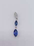 14kt Gold, Blue Sapphire & Diamond Pendant