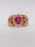 14kt Yellow Gold Ruby & Diamond Ring