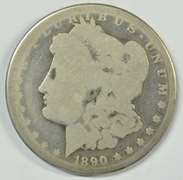 Scarce 1890-CC Morgan Silver Dollar in circ