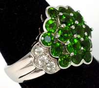 Bright Emerald & Topaz Ring in Sterling Silver