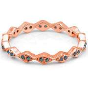 LOVELY 21 CARAT TW BLUE DIAMOND STERLING SILVER RING