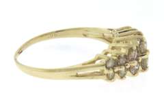 Handsome Yellow Gold Diamond Pyramid Ring