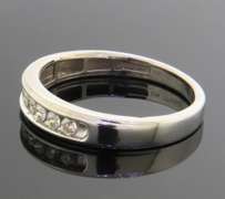 Elegant White Gold Channel Set Diamond Gen's Ring