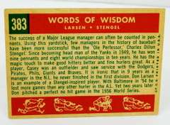 Topps Larsen and Stengel Baseball Card