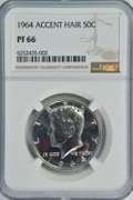 RARE Great NGC PF66 ACCENT HAIR 1964 Kennedy Half Dollar