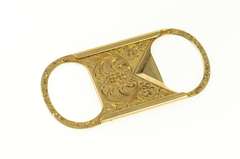 14K Yellow Gold JRH Monogram Victorian Etched Scroll Cigar Cutter