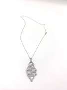Overlapping & Interlocking Pendant Necklace with White Gemstones