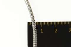 14K White Gold 2.8mm Woven Design Round Hollow Chain Necklace