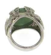 Judith Ripka Green Jade and White CZ Ring
