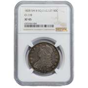 1828 Sm 8 Sq 2 Lg Letters NGC XF 45 Bust Half