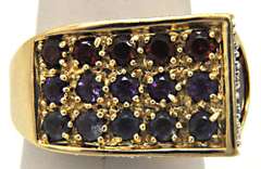 14KT YELLOW GOLD GARNET, AMETHYST, TANZANITE, CITRINE