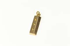 10K Yellow Gold Yellow Sapphire Inset 3D Ruler Charm/Pendant